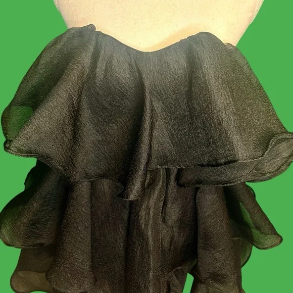 NWT Altar’d State ‘Sadie’ Black Strapless Tiered Ruffle Dress Size XS - Picture 5 of 12
